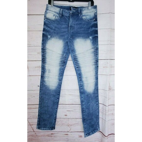 Southpole Men’s Skinny Distressed Stretch Denim Blue White Jeans Size 30x32 - Picture 1 of 11